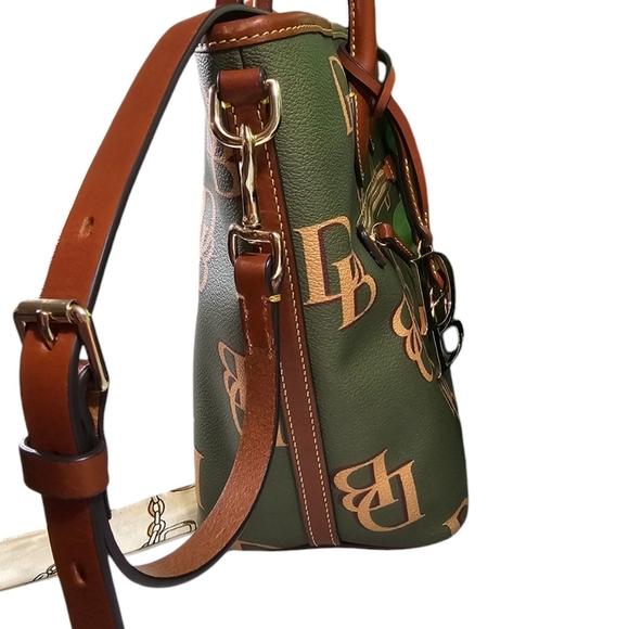 Dooney & Bourke Tote Bag DB Monogram & Vachetta Leather Signature Purse - Picture 3 of 16